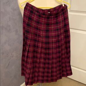 Plaid A-Line Skirt in Red and Black